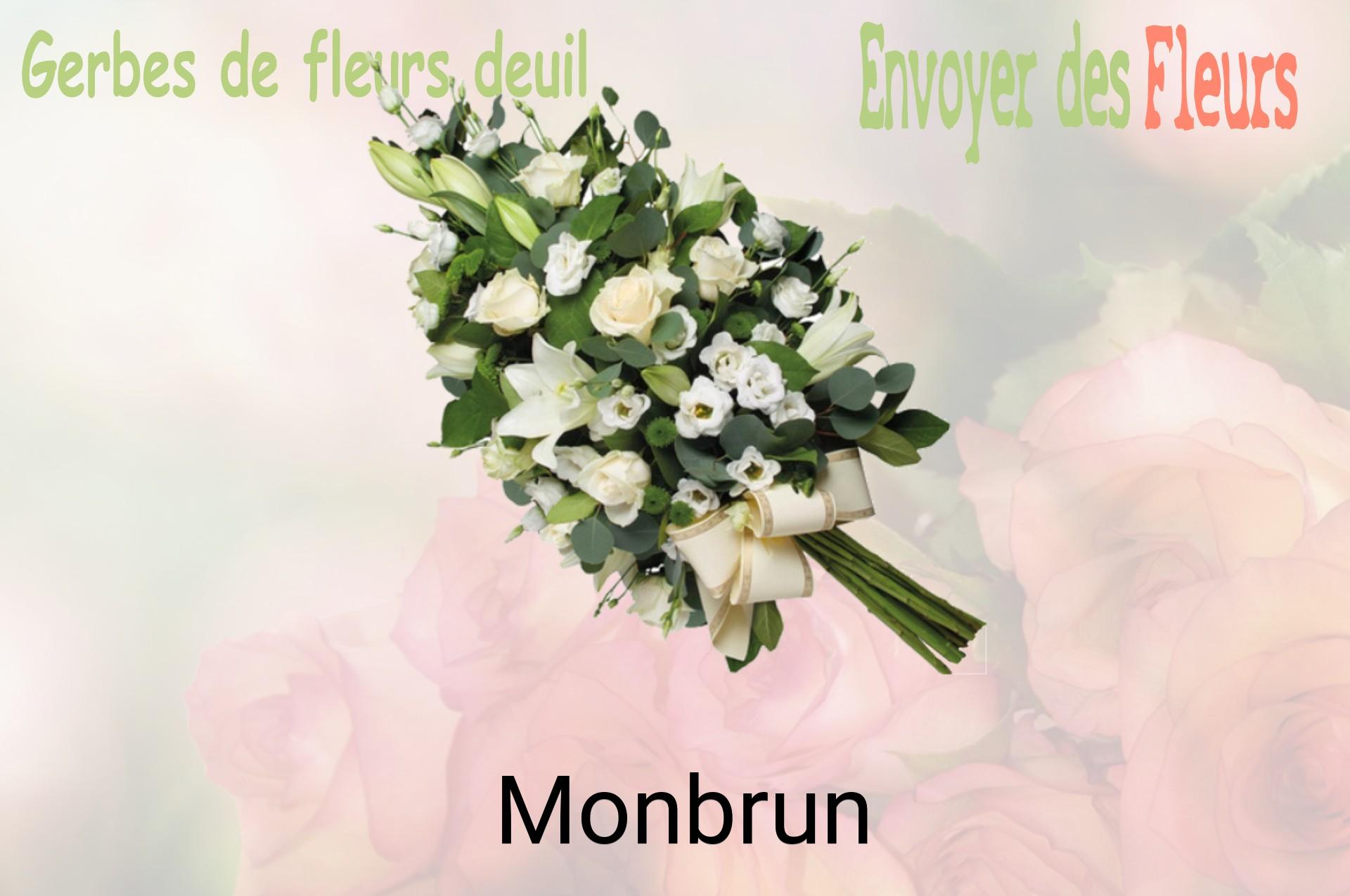 Gerbe de fleurs de deuil livrée à Monbrun